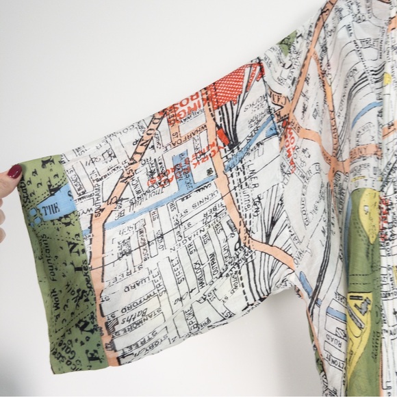 Anthropologie One Hundred Stars Lightweight London Map Kimono - Picture 6 of 9
